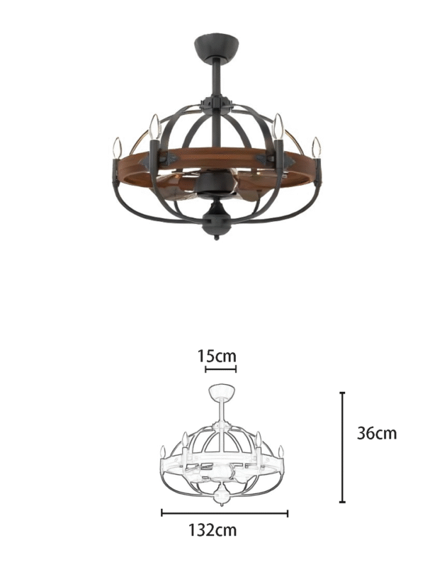 ORB Transparent Coffee Leaf 52-inch DC Motor Fan Light