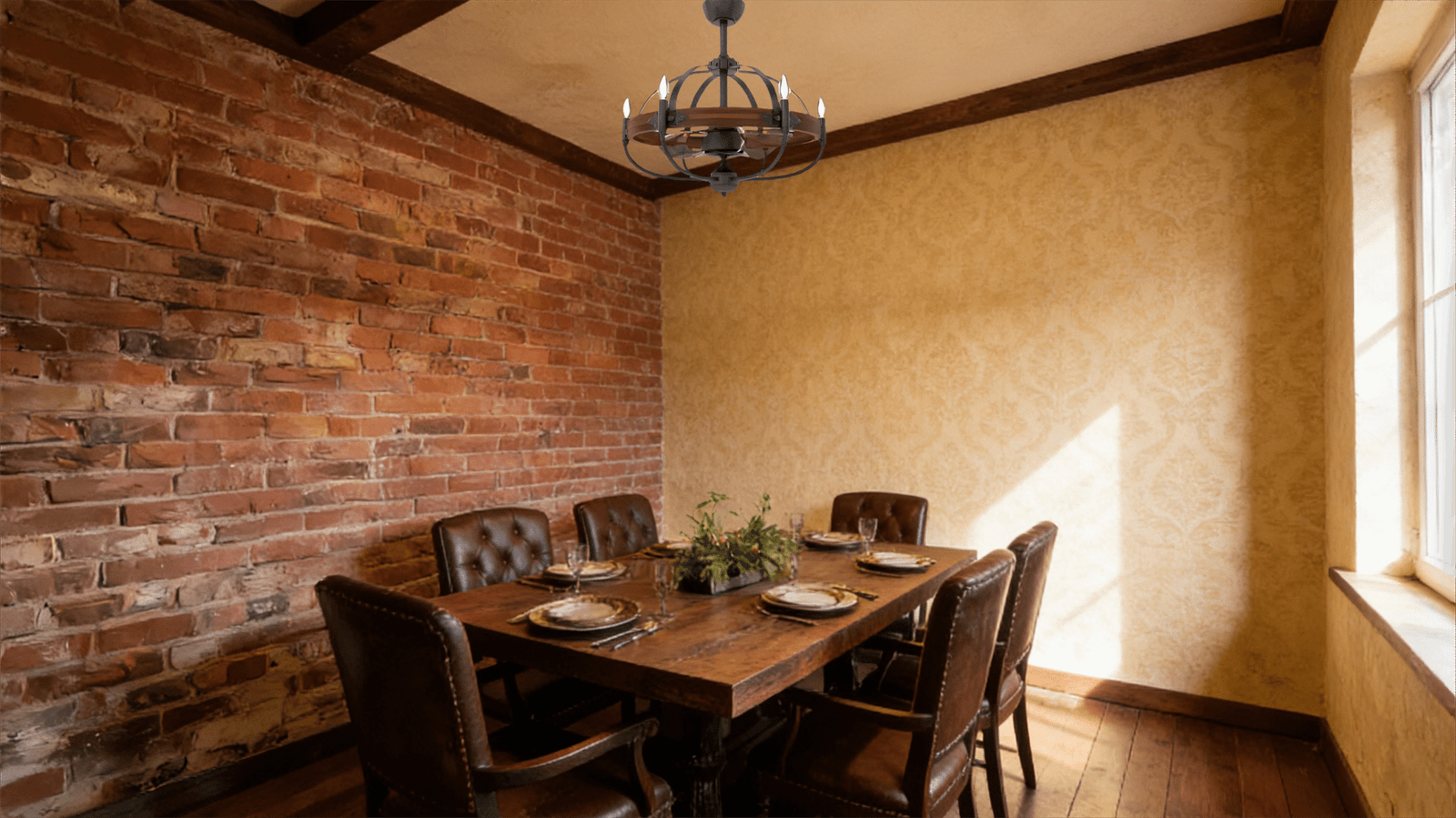 ORB Transparent Coffee Leaf 52-inch DC Motor Fan Light - Image 1