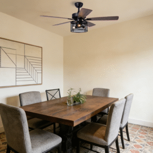 Matte Black Industrial 52-inch AC Motor Fan Light