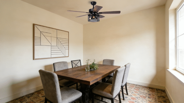 Matte Black Industrial 52-inch AC Motor Fan Light