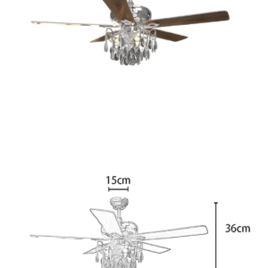 Chrome Crystal Light 52-inch AC Motor Fan Light - Image 2