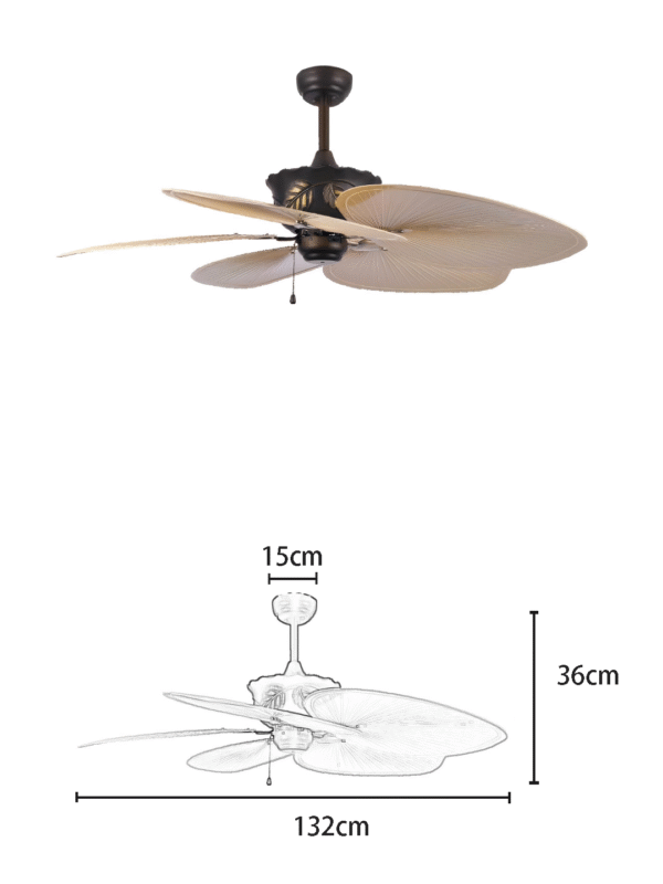 Oil Bronze Brown Leaf 52-inch DC Motor Fan Light