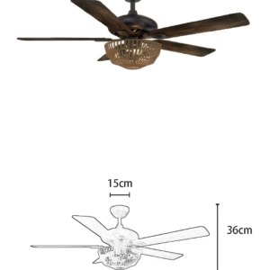 Distressed Walnut Leaf 52-inch AC Motor Fan Light - Image 2