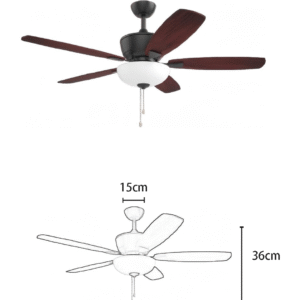 Matte Black Rosewood Leaf 52-inch AC Motor Fan Light - Image 2
