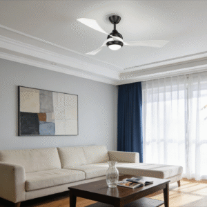 52-inch 5-Blade DC Motor Wood-Grain Fan Light