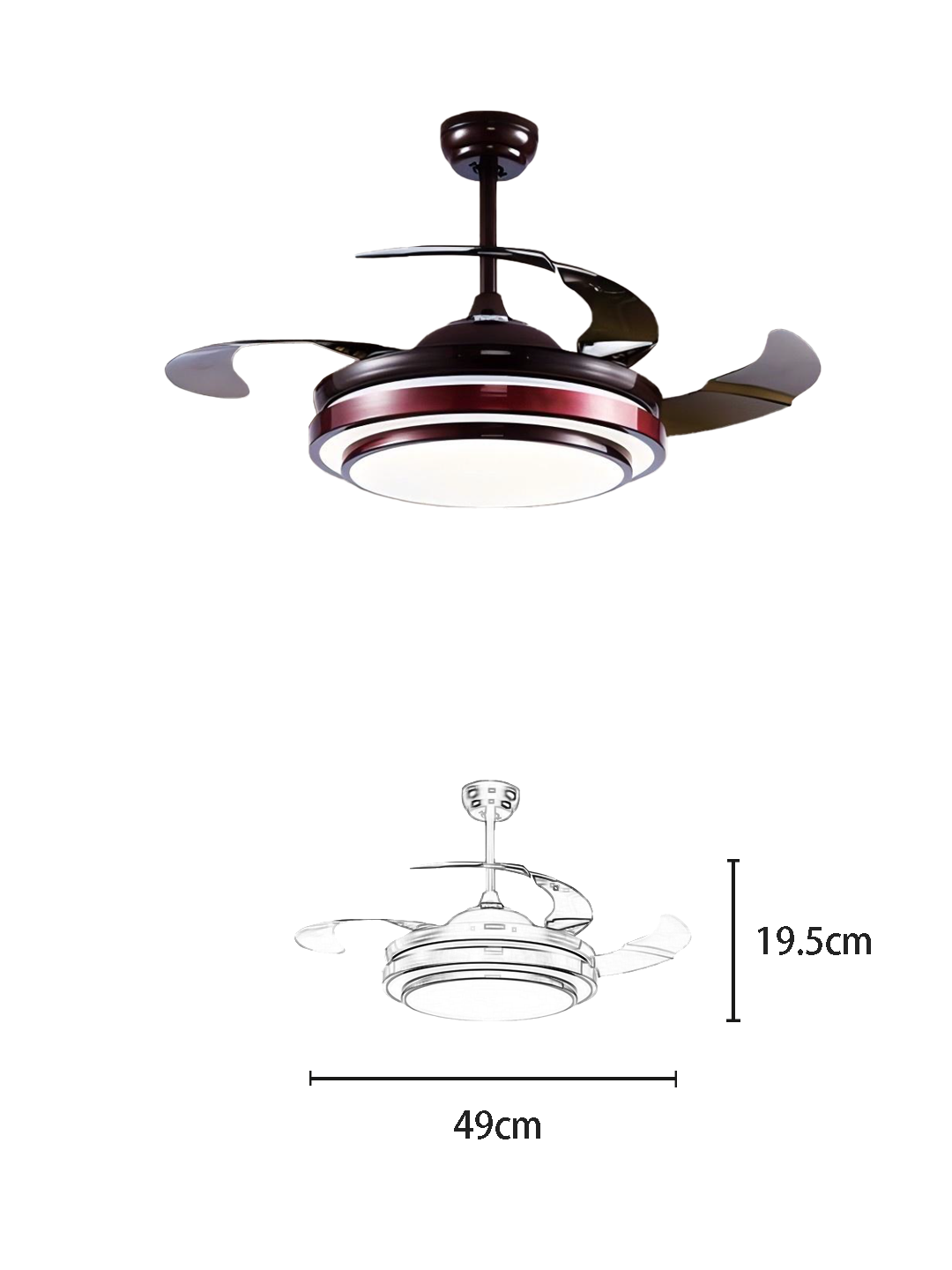 Silver Invisible Fan Light - Image 2