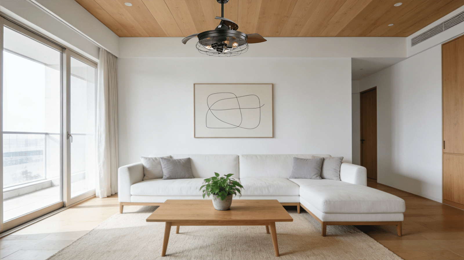 Industrial Mesh Fan Light - Image 1