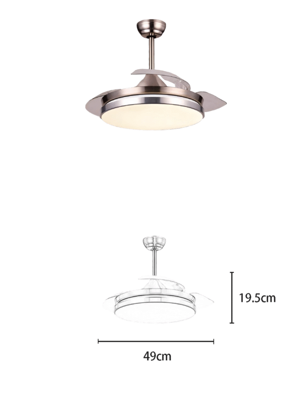 Minimalist Silver Fan Light