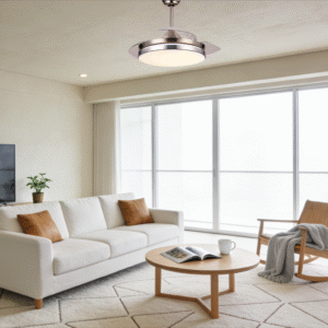 Minimalist Silver Fan Light