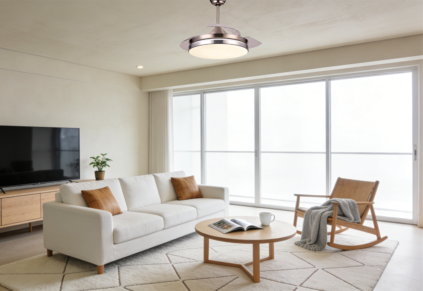 Minimalist Silver Fan Light - Image 1