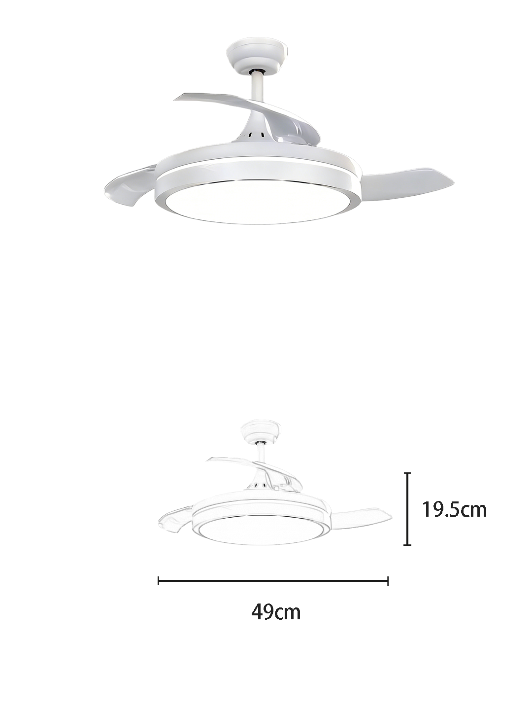 Minimalist White Fan Light - Image 2