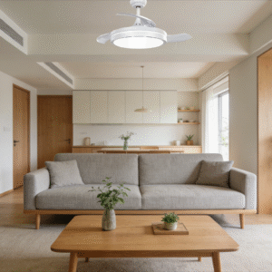 Minimalist White Fan Light