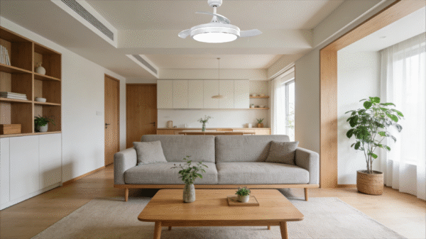 Minimalist White Fan Light