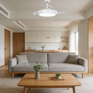 Minimalist White Fan Light