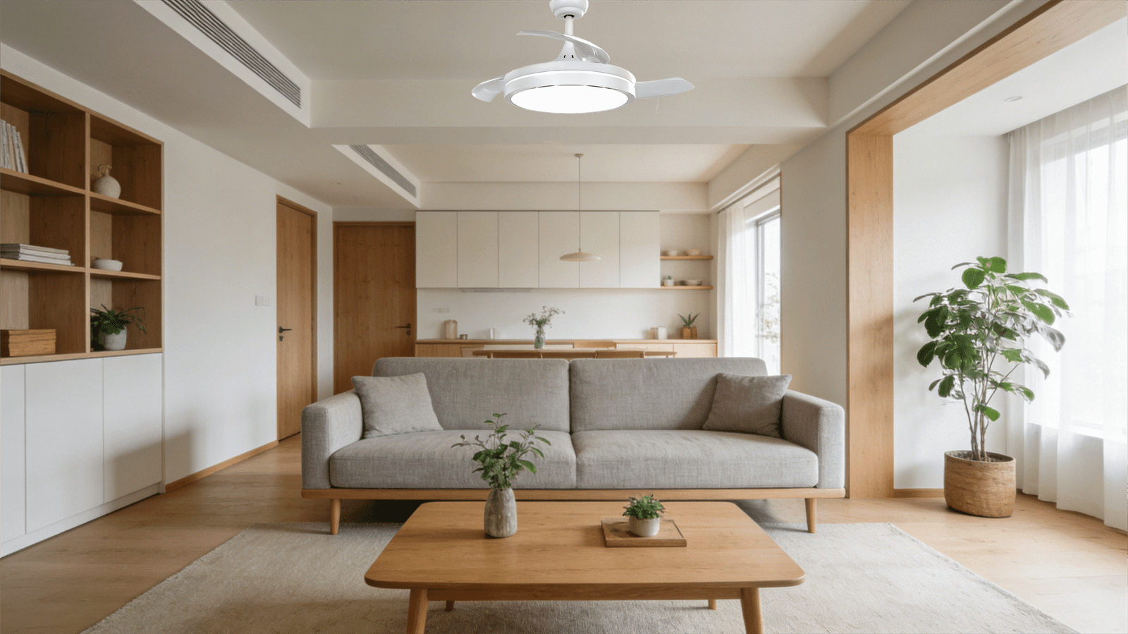 Minimalist White Fan Light - Image 1