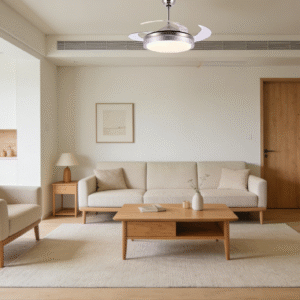 Silver-Grey Minimalist Fan Light