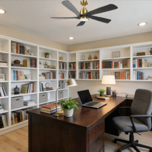 Matte Gold 5-Blade DC Motor Fan Light