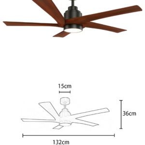 Minimalist Light Luxury 52-inch 5-Blade DC Motor Wooden Fan Light - Image 2