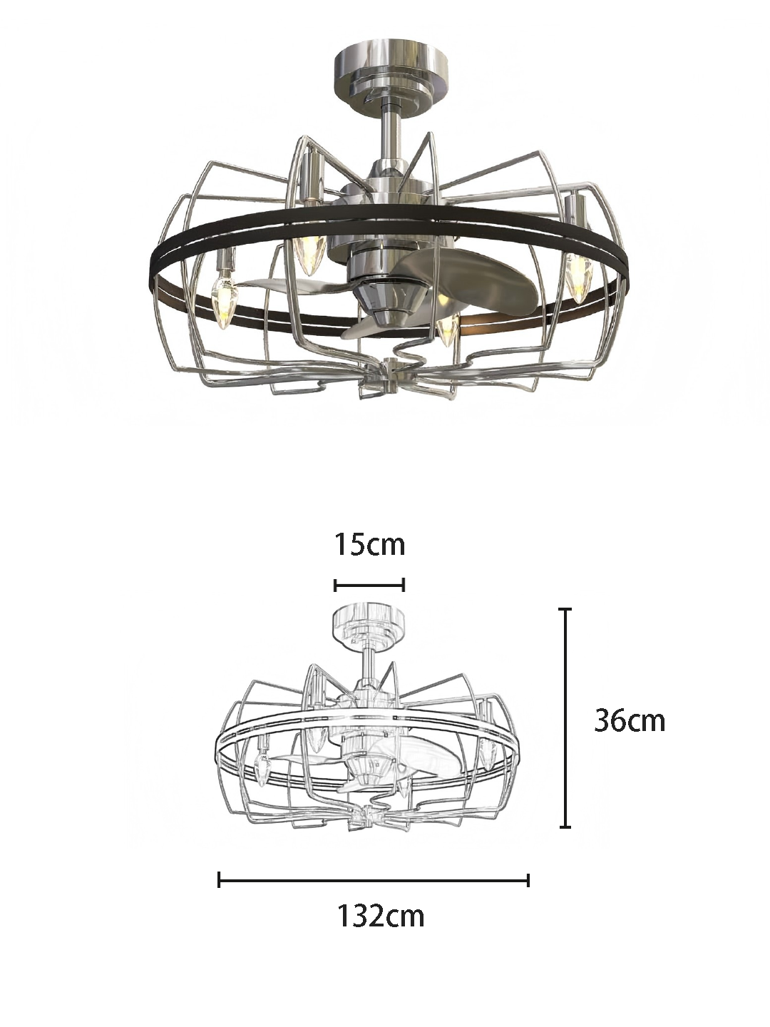 Vintage Iron 23-inch DC Motor Fan Light - Image 2