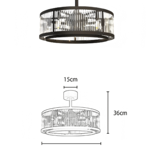Light Luxury Crystal 23-inch DC Motor Fan Light - Image 2