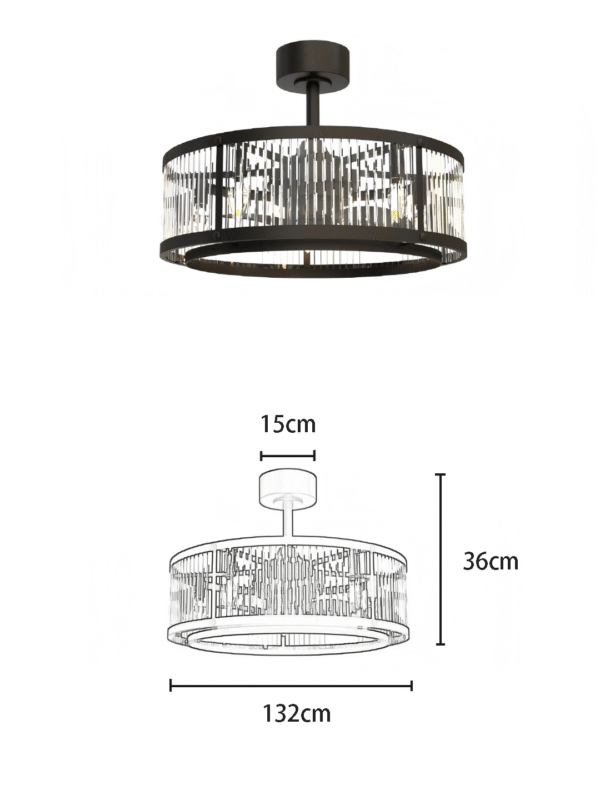Light Luxury Crystal 23-inch DC Motor Fan Light