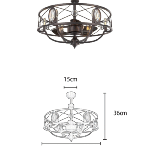 Industrial Retro 29-inch DC Motor Metal Frame Fan Light - Image 2