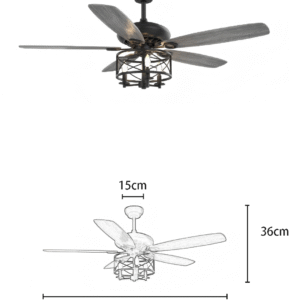 Vintage Metal Frame 52-inch AC Motor Fan Light - Image 2