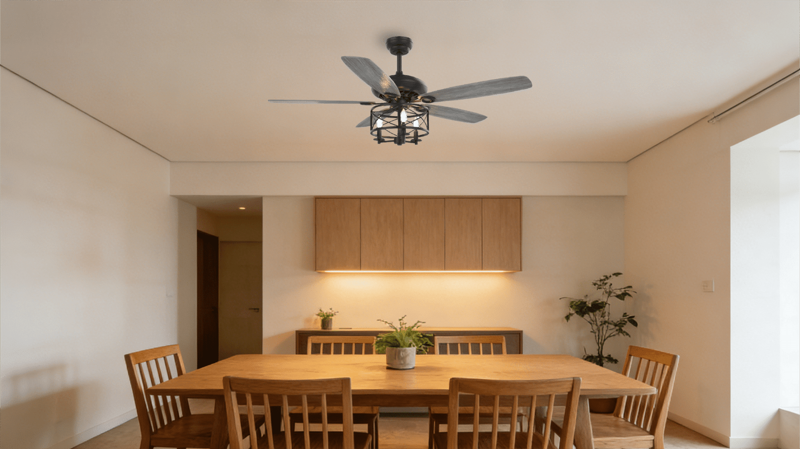 Vintage Metal Frame 52-inch AC Motor Fan Light - Image 1