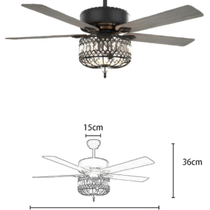 Crystal Light Luxury 52-inch AC Motor Fan Light - Image 2