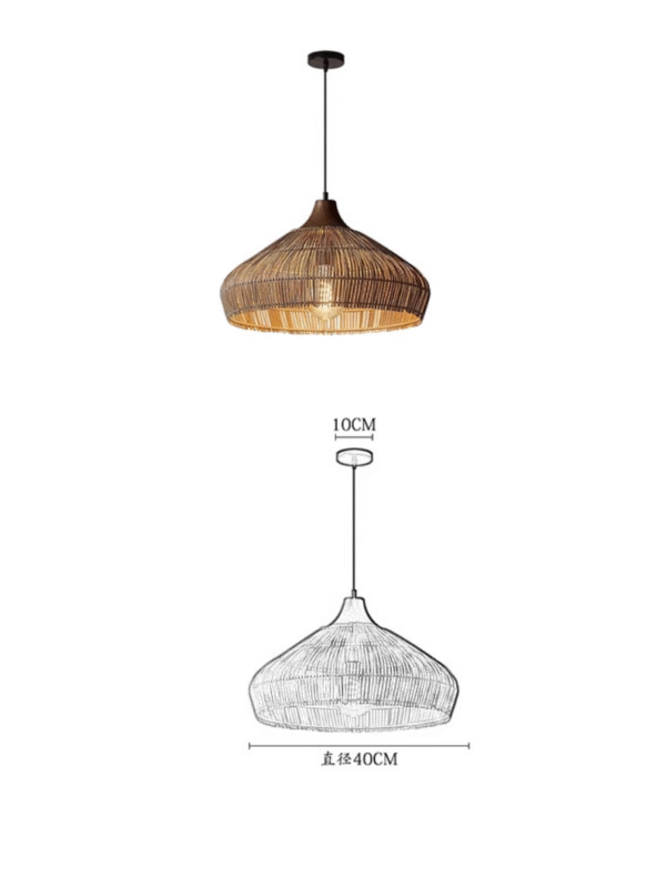 Natural Rattan Hand-Woven LED Pendant Light