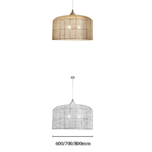 Natural Rattan Hand-Woven Pendant Light - Image 2