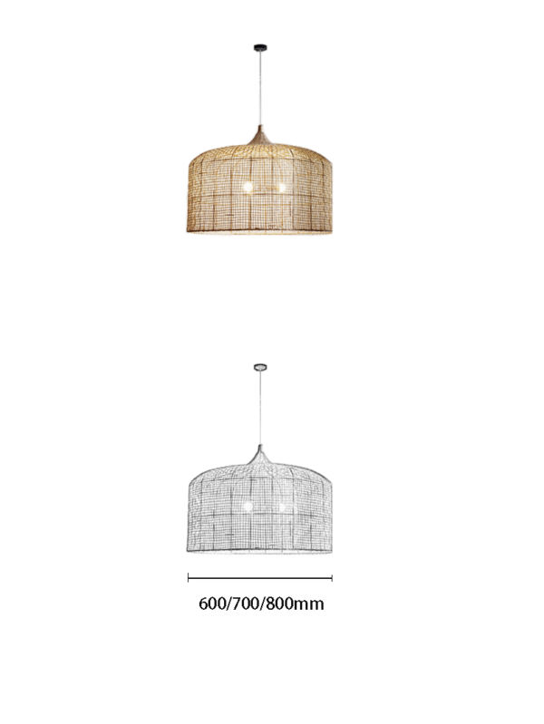 Natural Rattan Hand-Woven Pendant Light