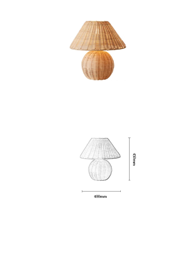 Natural Rattan Table Lamp - Image 2