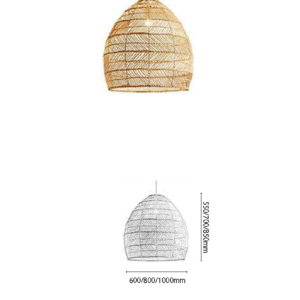 Rattan Honeycomb E27 Pendant Light - Image 2