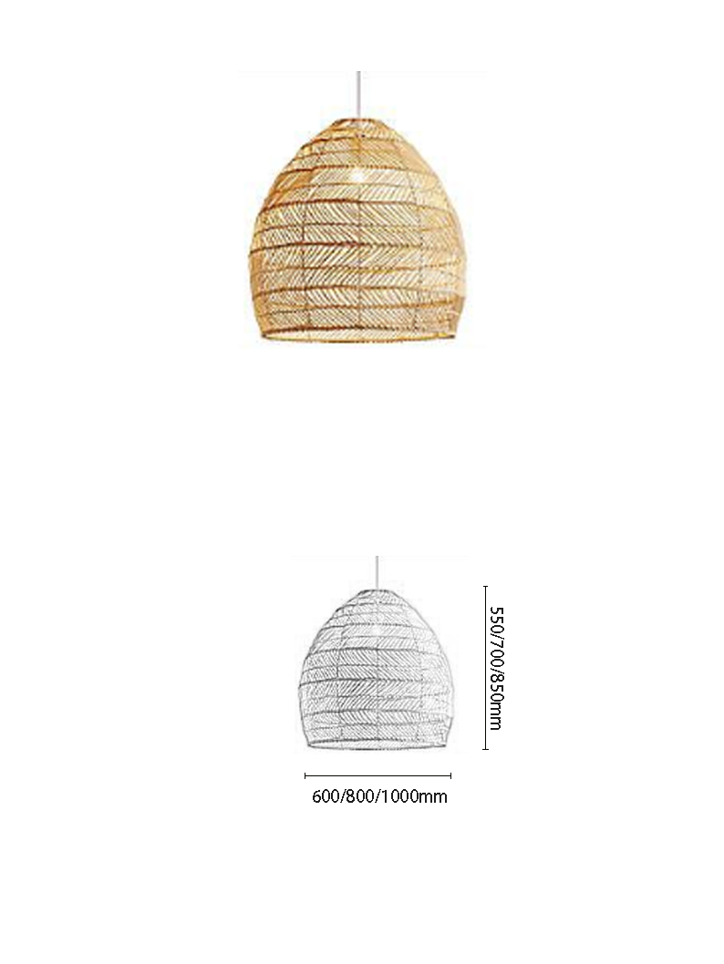 Rattan Honeycomb E27 Pendant Light - Image 2