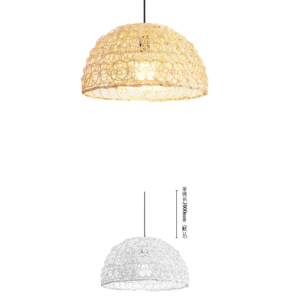 Rattan Circular-Pattern Dome Pendant Light - Image 2