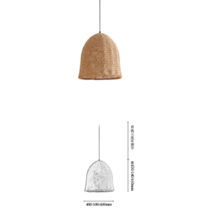 Rattan Honeycomb Bell Pendant Light - Image 2