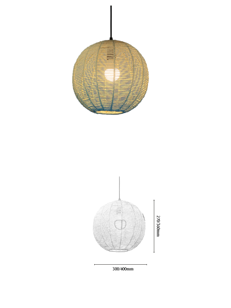 Gradient Rattan Spherical Pendant Light - Image 2