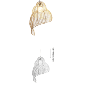 Rattan Conch E27 Pendant Light - Image 2