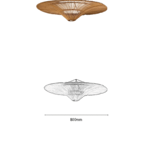 Rattan Wide-Brim Umbrella Pendant Light - Image 2