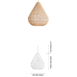 Rattan Teardrop-Shaped Pendant Light - Image 2