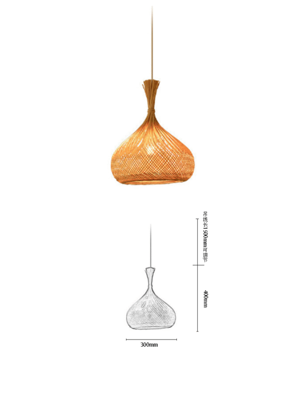 Bamboo Tied-Mouth Gourd Pendant Light