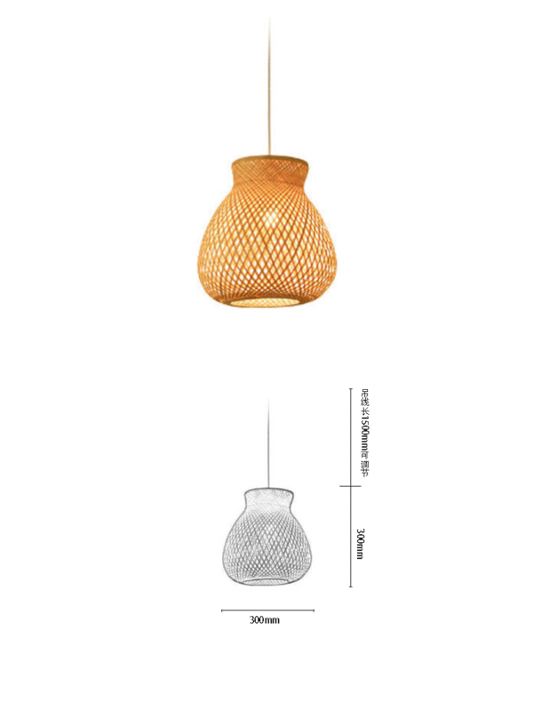 Bamboo Rounded-Belly Pendant Light
