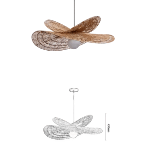 Rattan Butterfly-Wing Artistic Pendant Light - Image 2