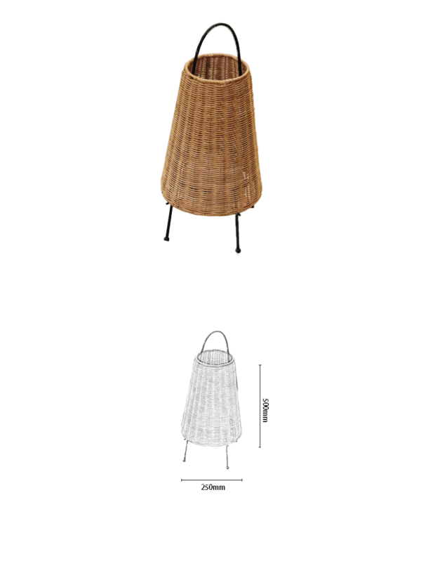 Catsle Rattan Conical Lampshade with Stand