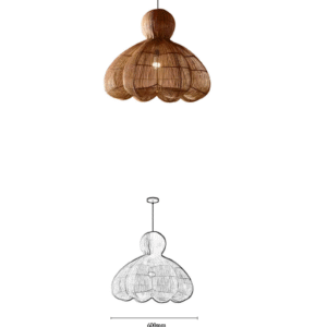 Rattan Gourd-Petal Shaped Artistic Pendant Light - Image 2