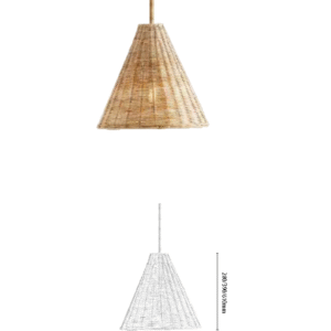 Rattan Conical 2-Color Pendant Light - Image 2