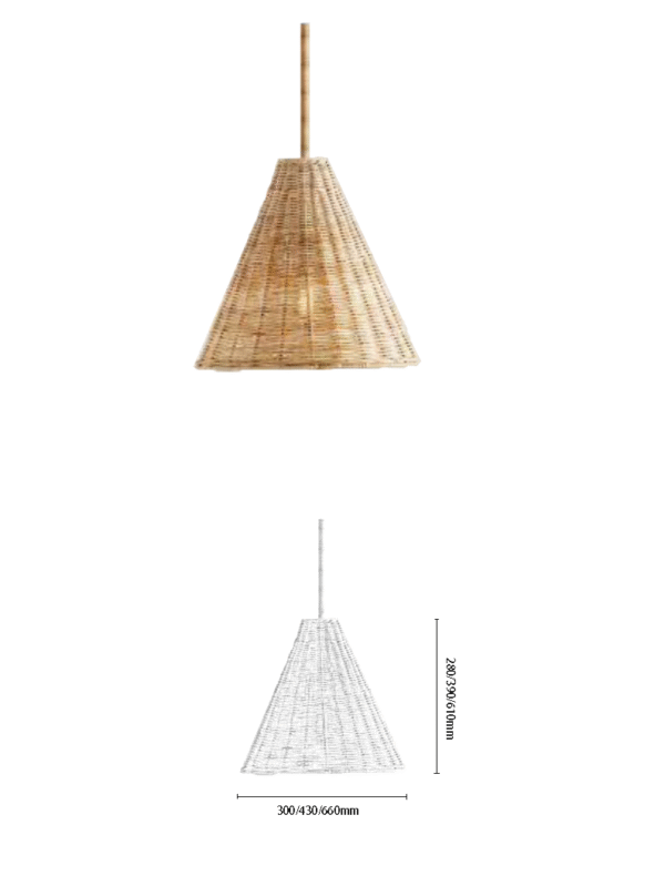 Rattan Conical 2-Color Pendant Light