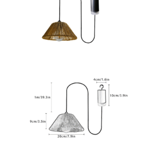 Rattan Conical Pull-Cord Switch Pendant Light - Image 2