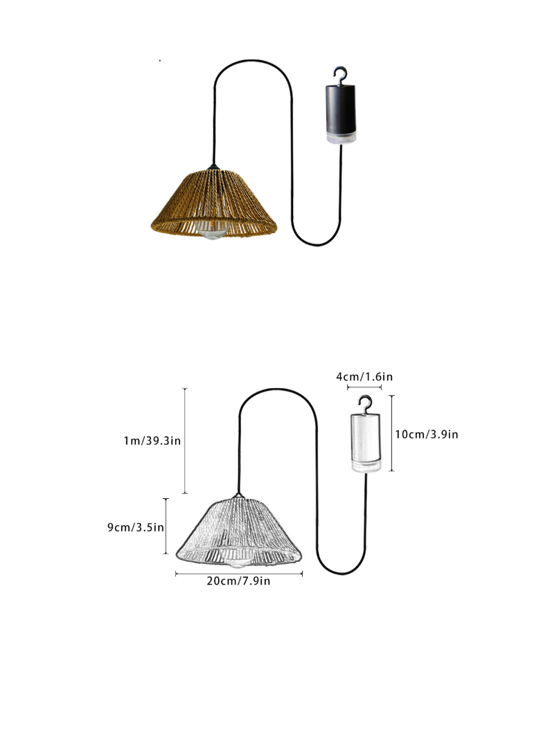 Rattan Conical Pull-Cord Switch Pendant Light - Image 2